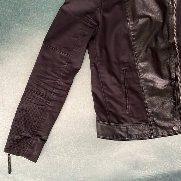 Lucky Brand Leather and Cotton Moto Jacket - Picture 9 of 14